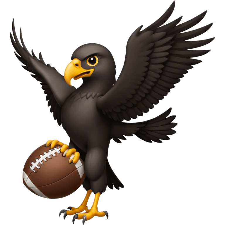 Black eagle holding football emoji