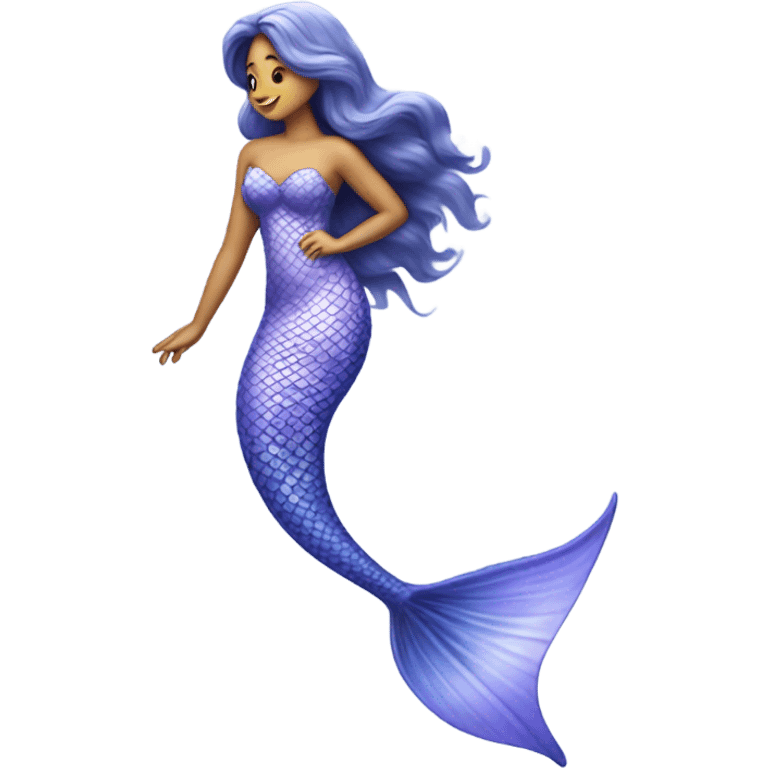 Periwinkle realistic mermaid tail emoji