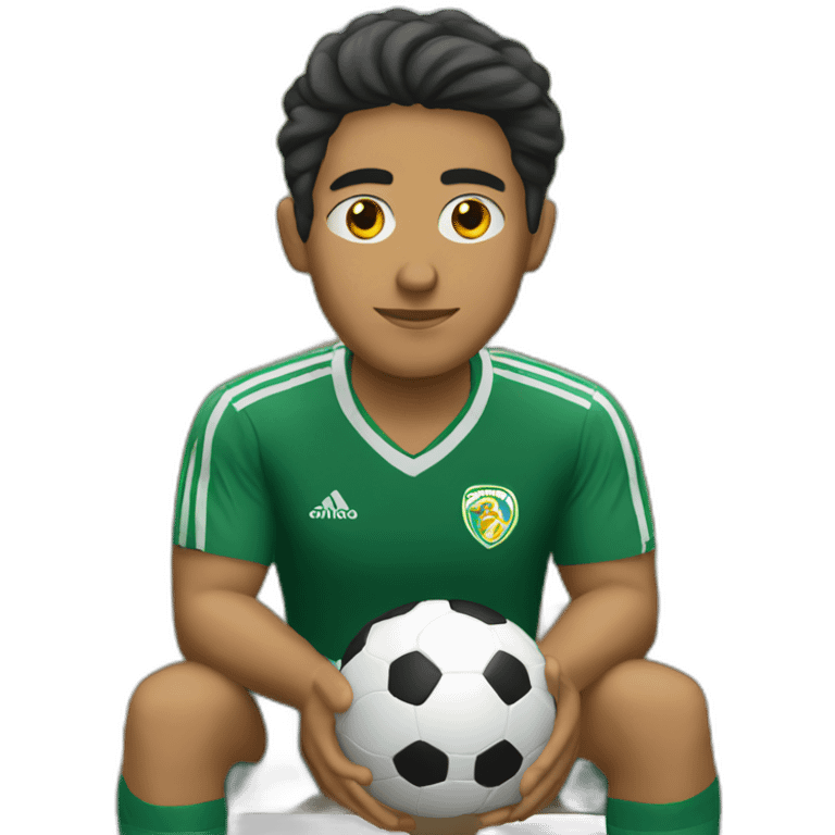 latino soccer player waiting on the bench emoji