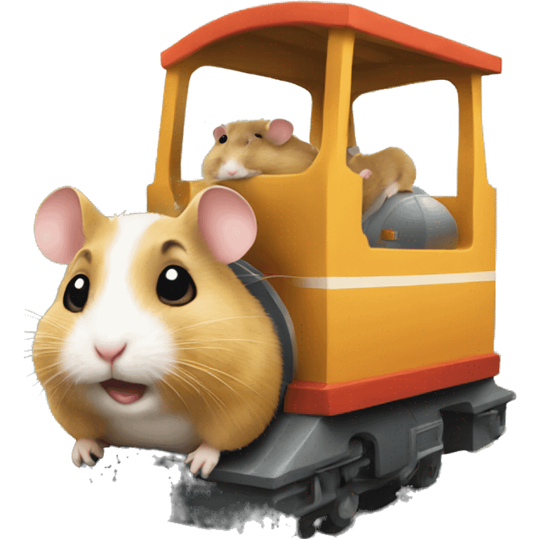 hamster rides a train emoji