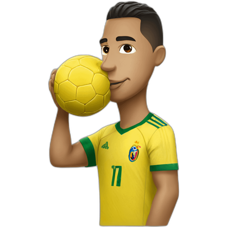 Ronaldo kissing a ball emoji