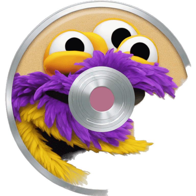 dvd disc of sesame street emoji