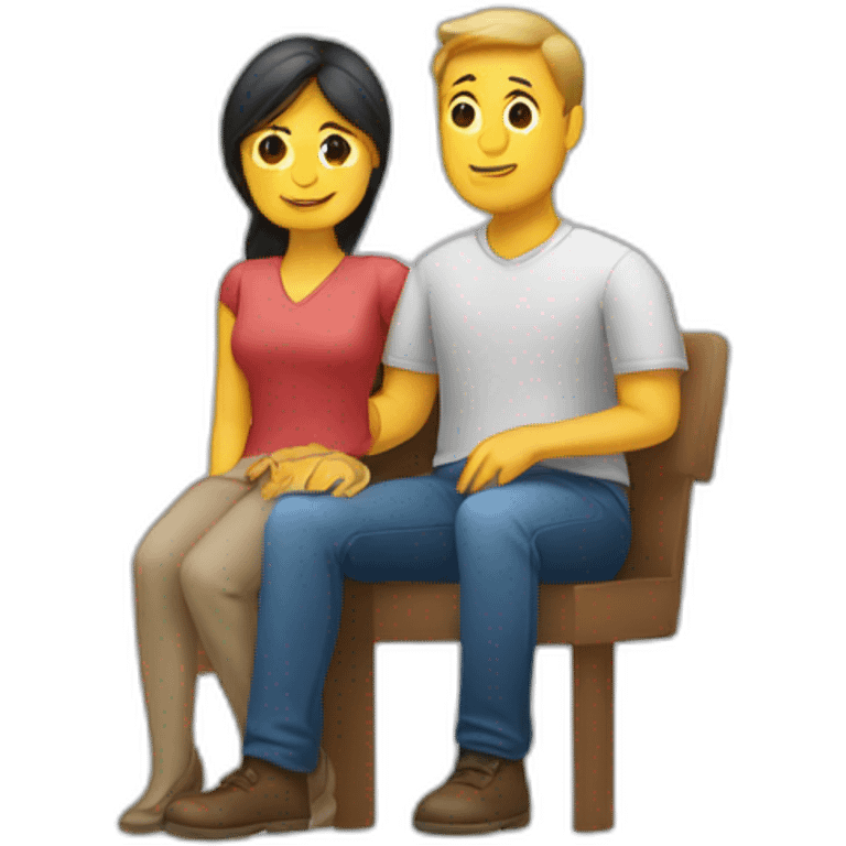 Une femme assise sur un homme emoji