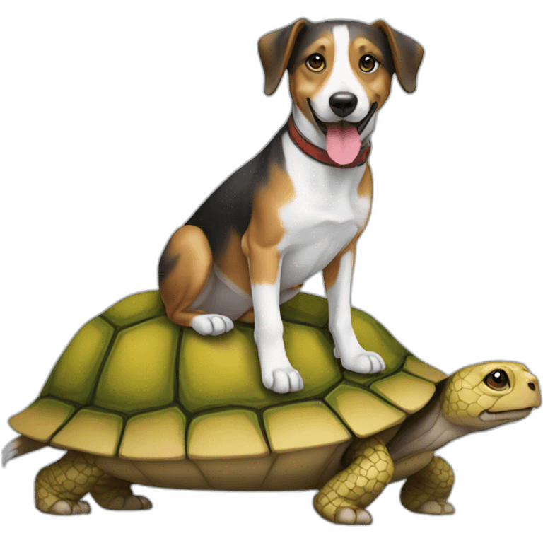 Un Chiens sur une tortue emoji