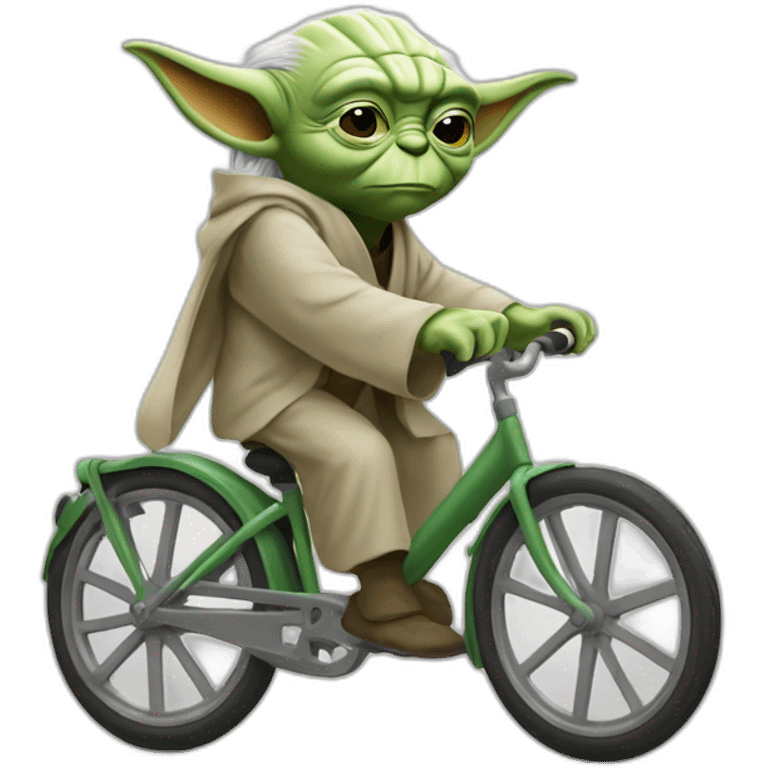 Yoda sur un vélo emoji