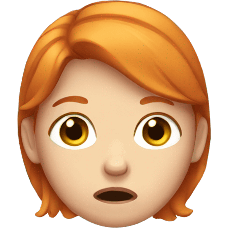 Ginger hair girl crying emoji