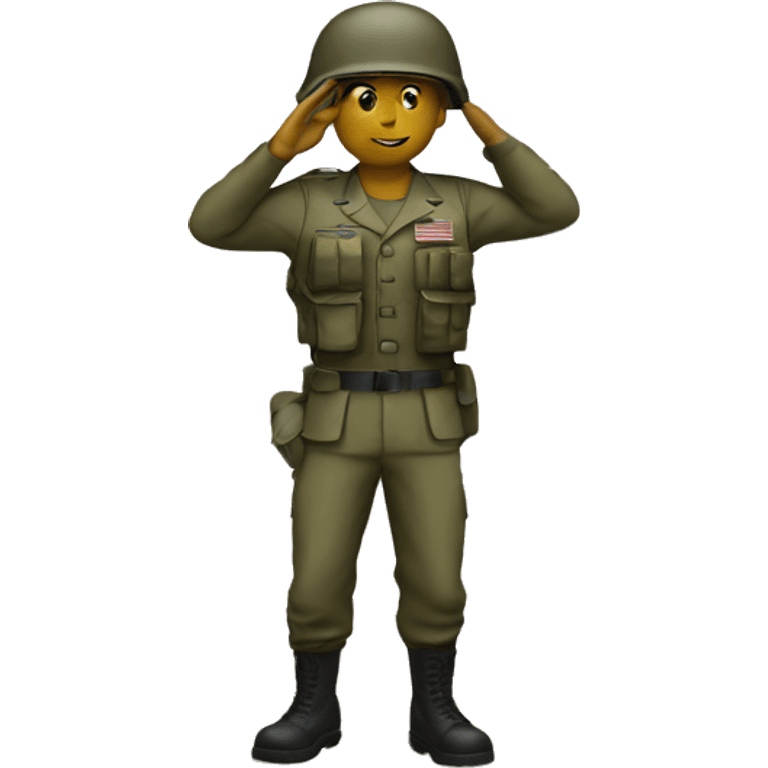 American soldier salutes emoji