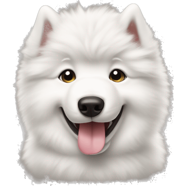 Samoyed puppy with tongue out emoji