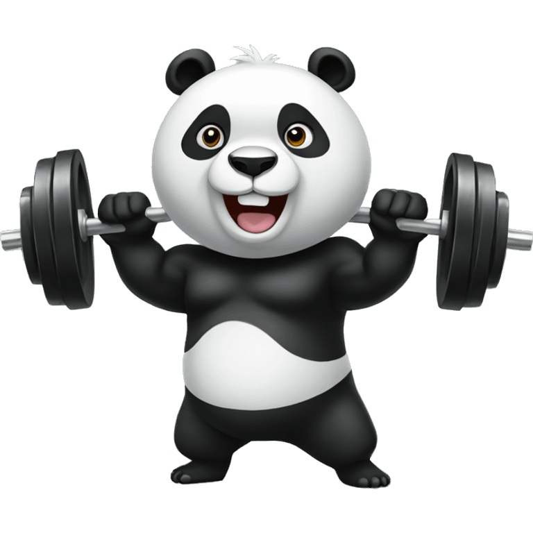 Panda lifting weights  emoji