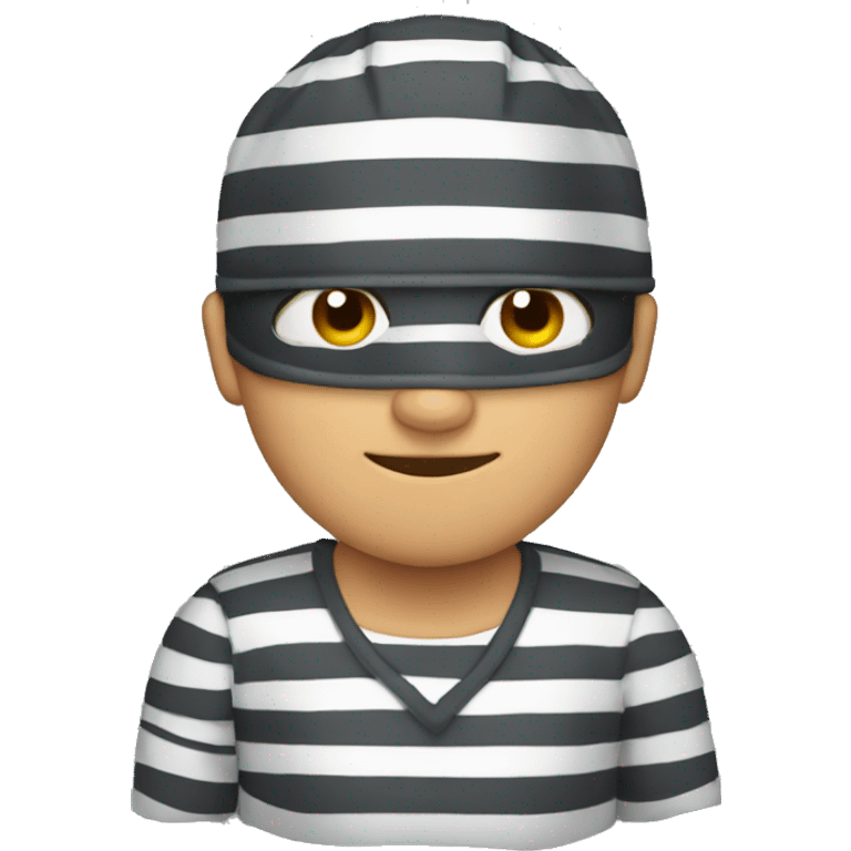 striped prisoner with eye mask emoji