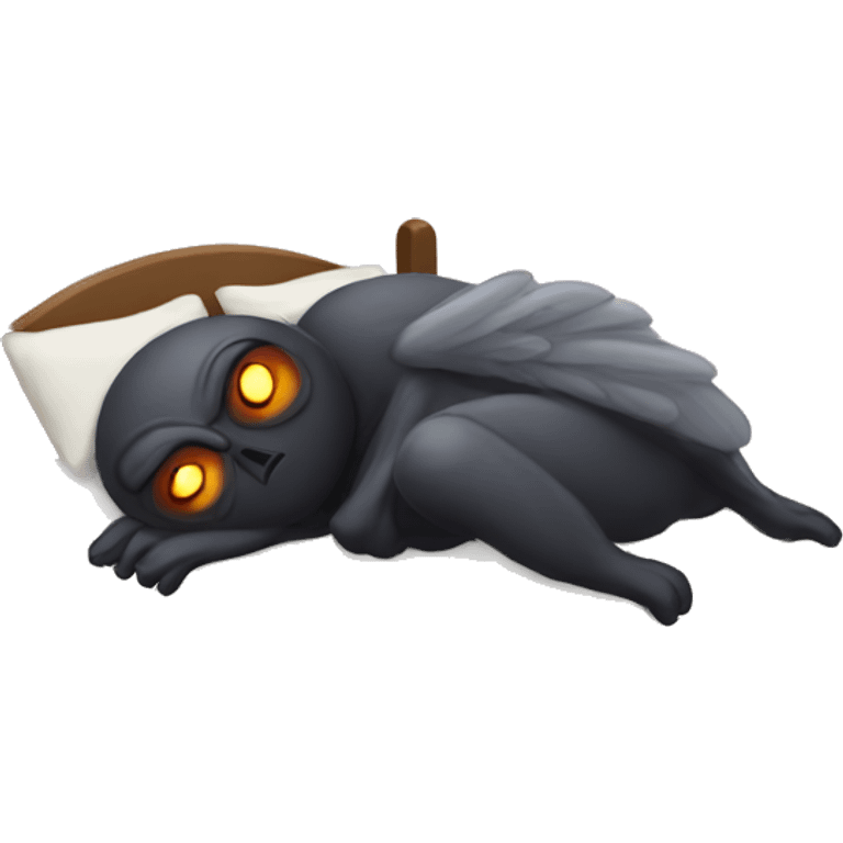 Mothman sleeping in bed emoji