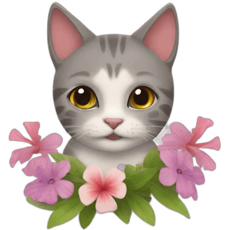 Cat with flowers  emoji