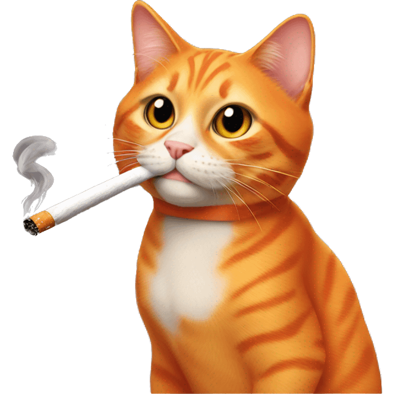 orange cat dressed in drag smoking a cigarette emoji