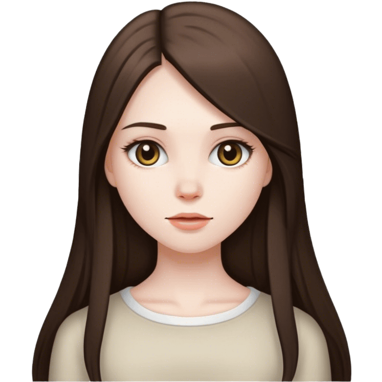 brunette girl with long straight hair emoji