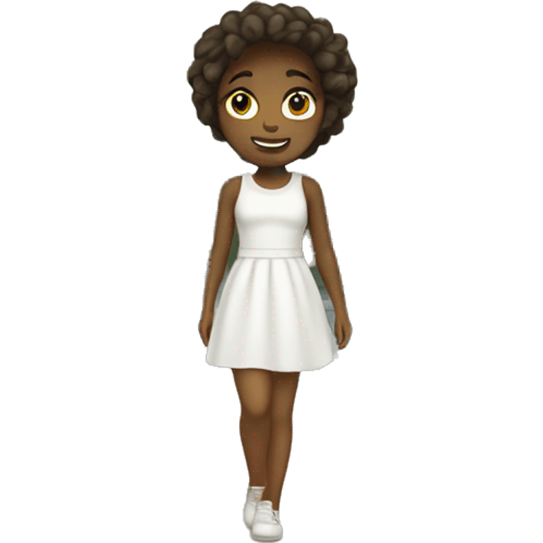 girl in white dress outdoors emoji