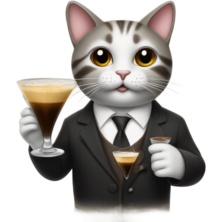 Cat holding an espresso martini  emoji