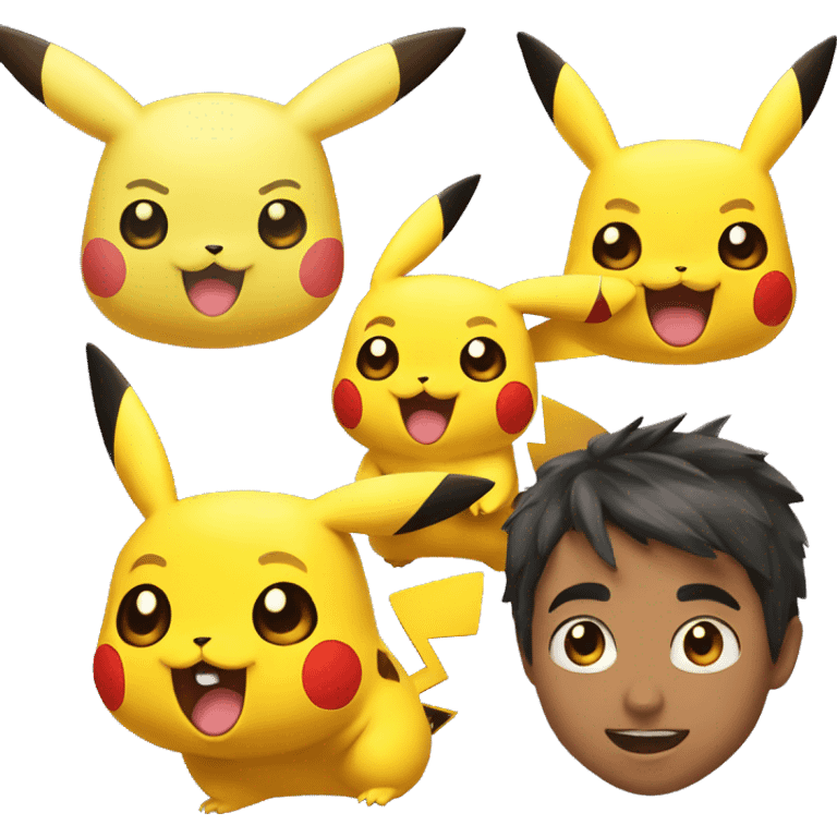 Pikachu, Salamèche, carapuce et bulbizarre emoji