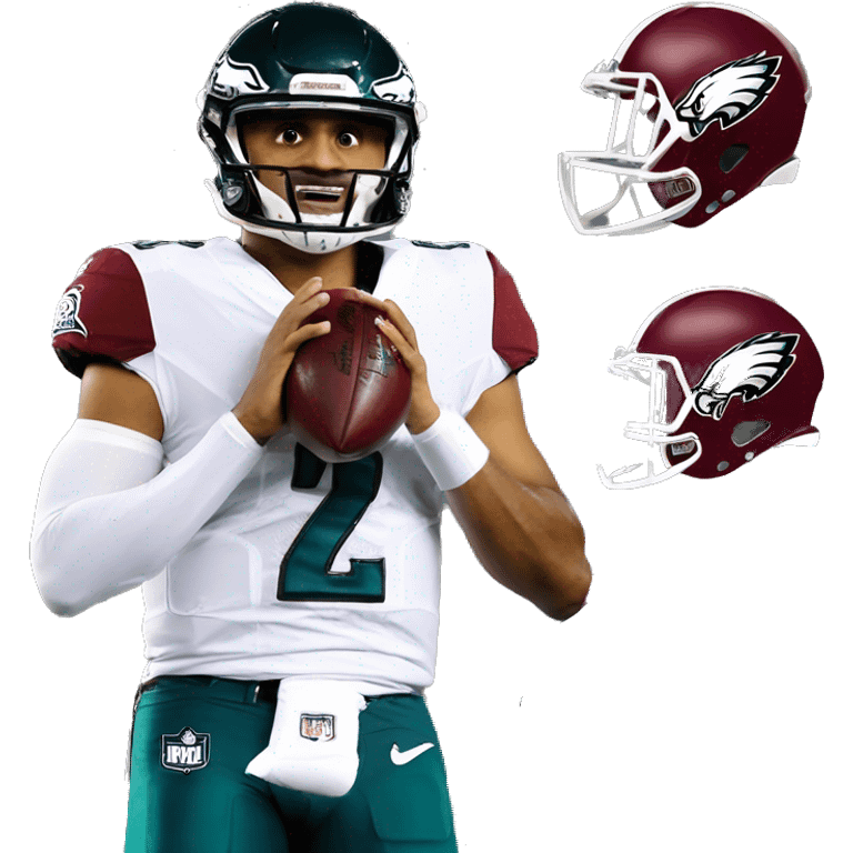 Jalen hurts is a nfl player that plays for the eagles emoji