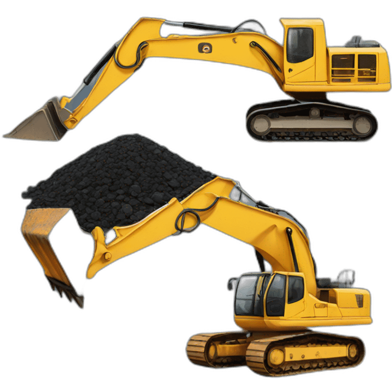 excavator with coal emoji