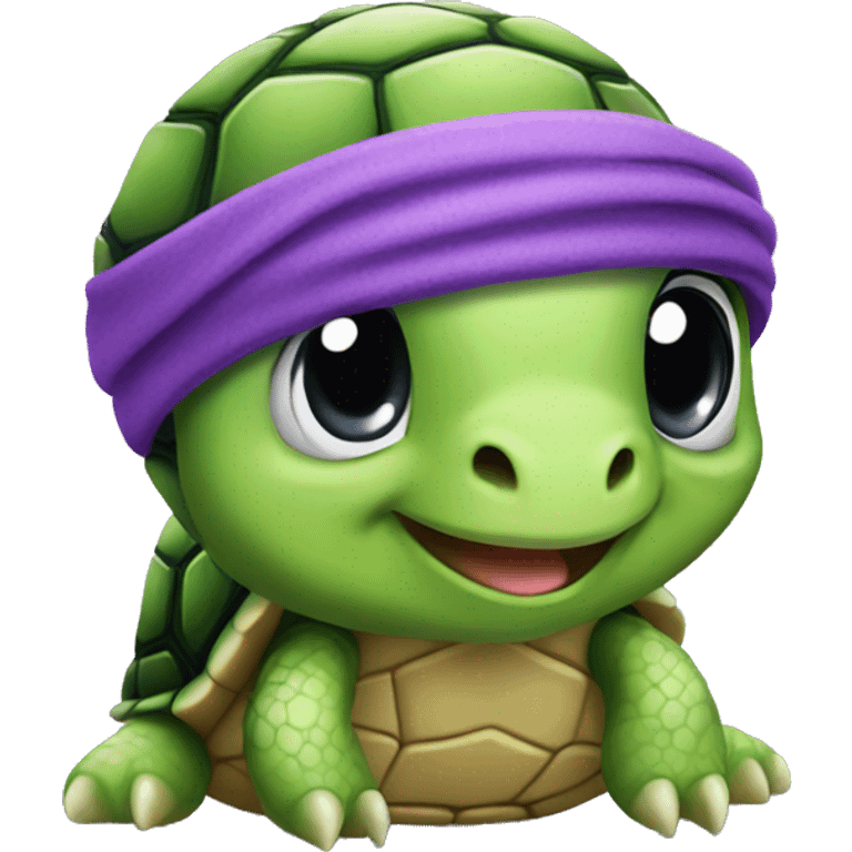 turtle with purple head band emoji