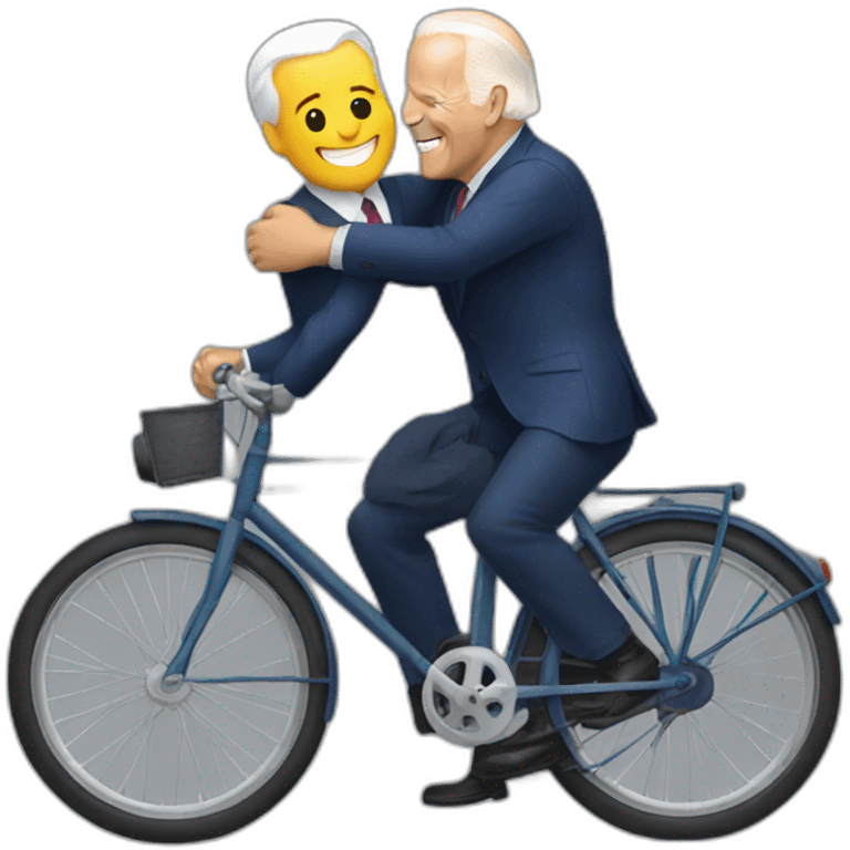 joe biden hugging a bike emoji