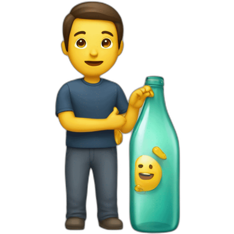 Bottle with a human emoji