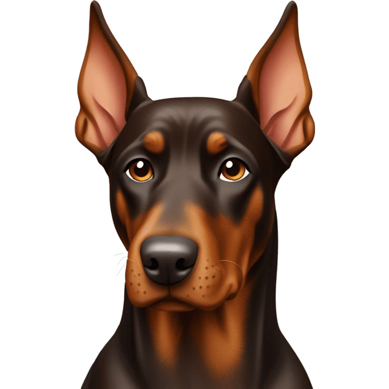 Brown dobermann sitting emoji