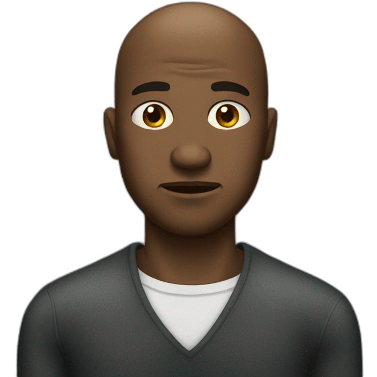 frowning black man balding emoji