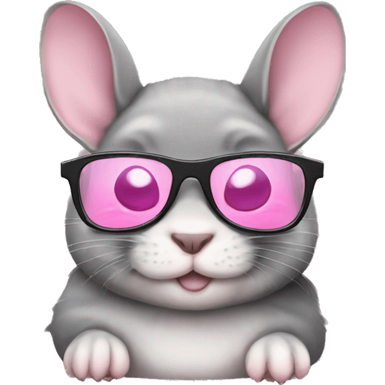 Chinchila with baby Pink glasses emoji