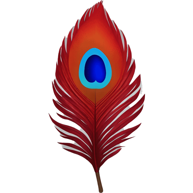 Red peacock feather  emoji