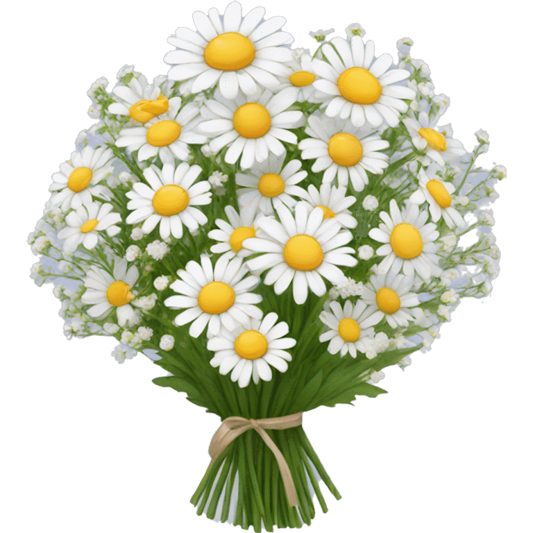 daisy and babies breath bouquet  emoji