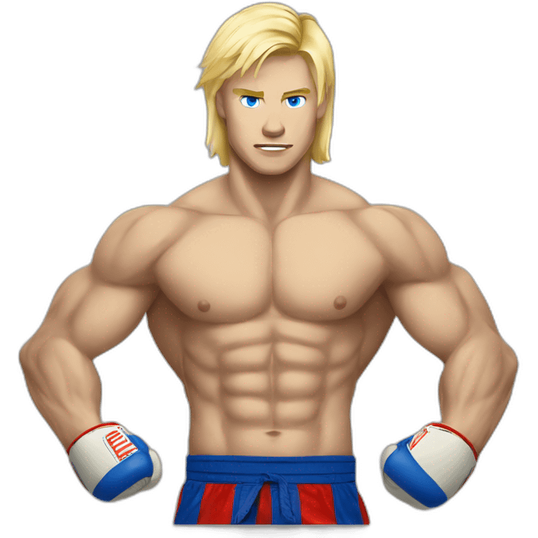 blonde blue eyes muay thai fighter muscular emoji