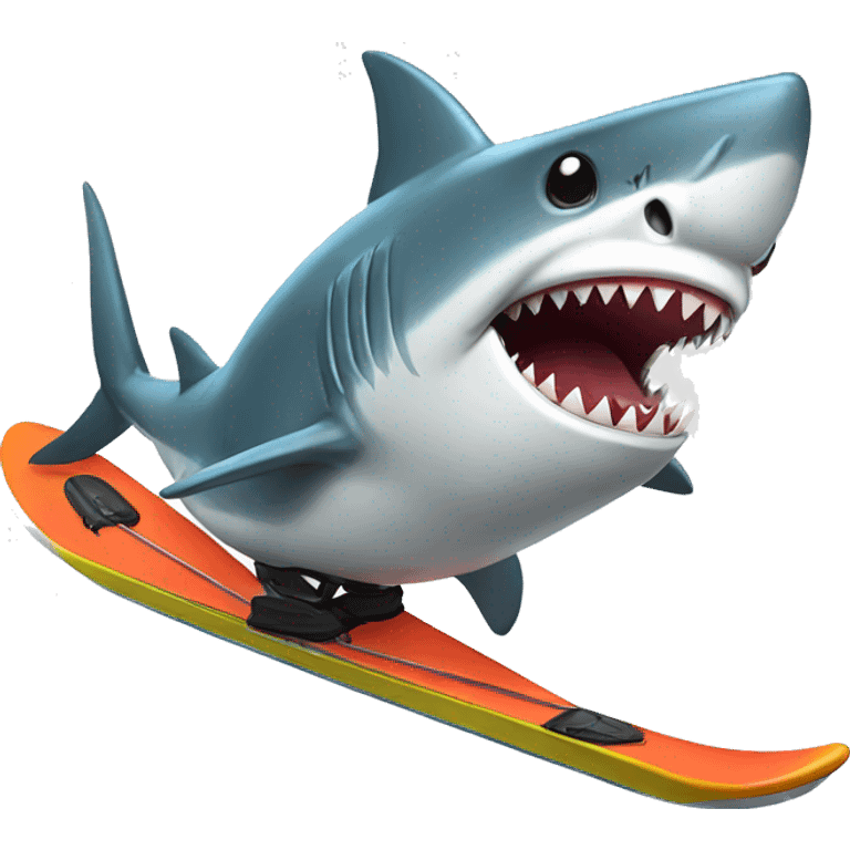 Shark skiing emoji