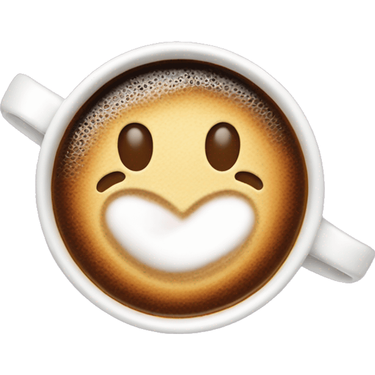 emoji cup of coffee with foam in the shape of a heart emoji