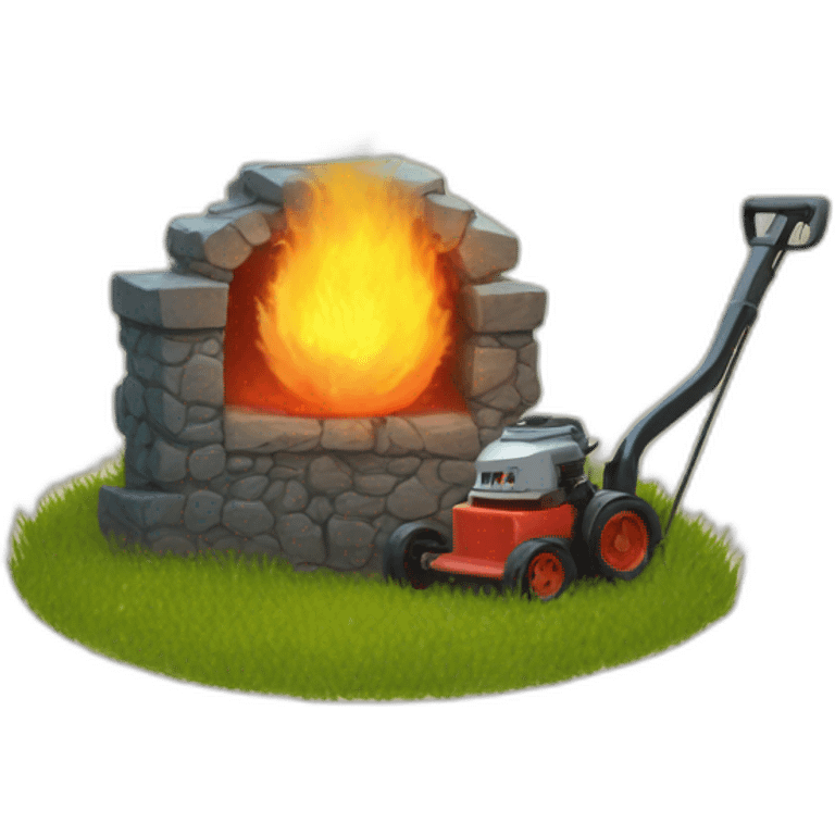 Calcifer howls mowing castle emoji