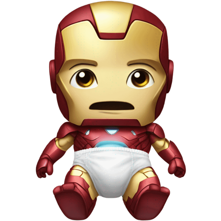 Iron man in a baby diaper emoji