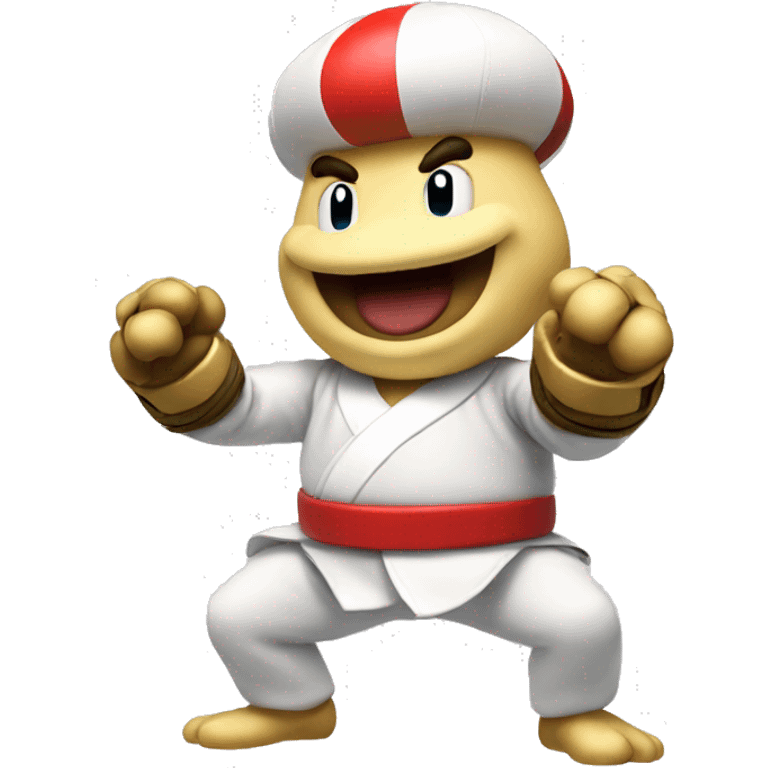 super mario brother`s TOAD playing taekwondo emoji