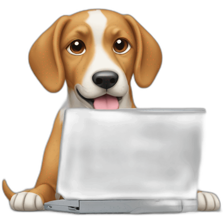 a dog typing on a pc emoji