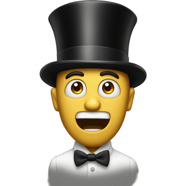 Man with a top hat and shocked emoji