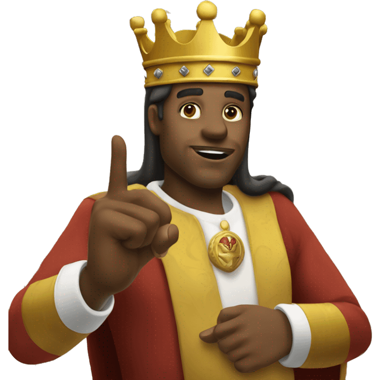 king raising is finger to talk emoji