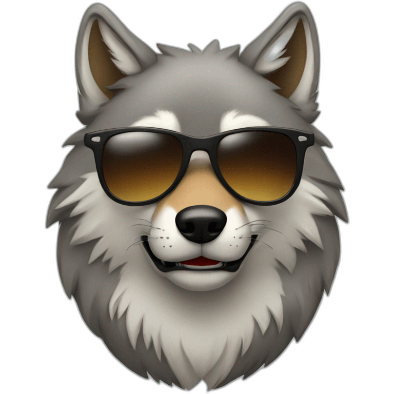 Wolf with sunglasses emoji