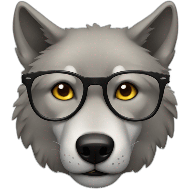 wolf with glasses emoji