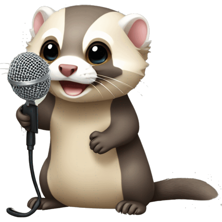 Ferret with a microphone emoji