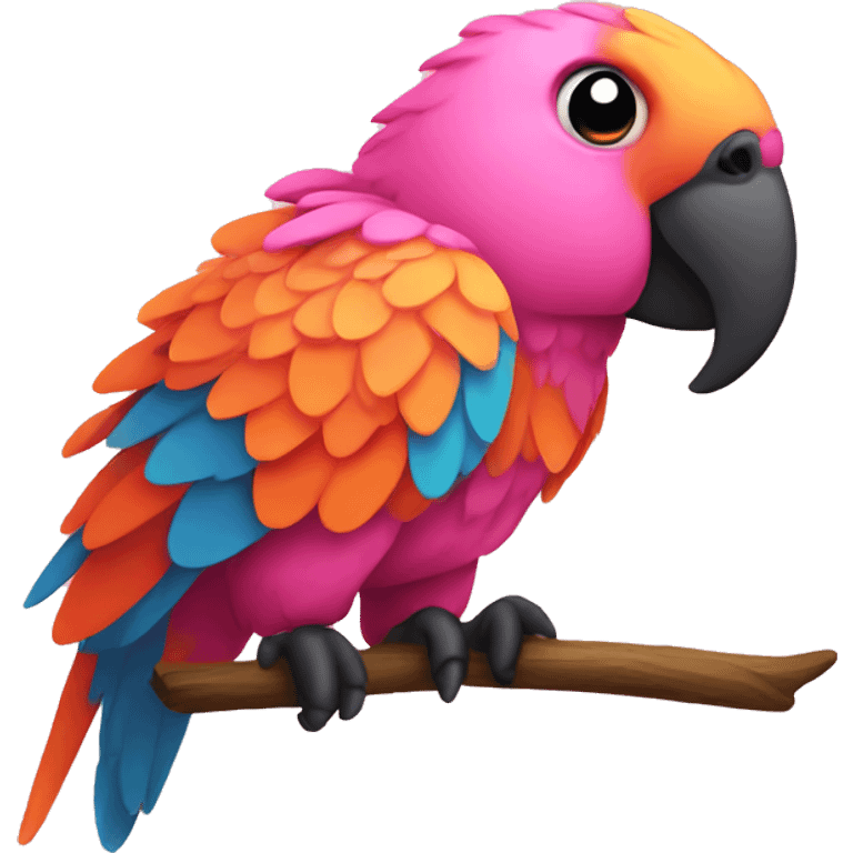 Pink and orange parrot  emoji