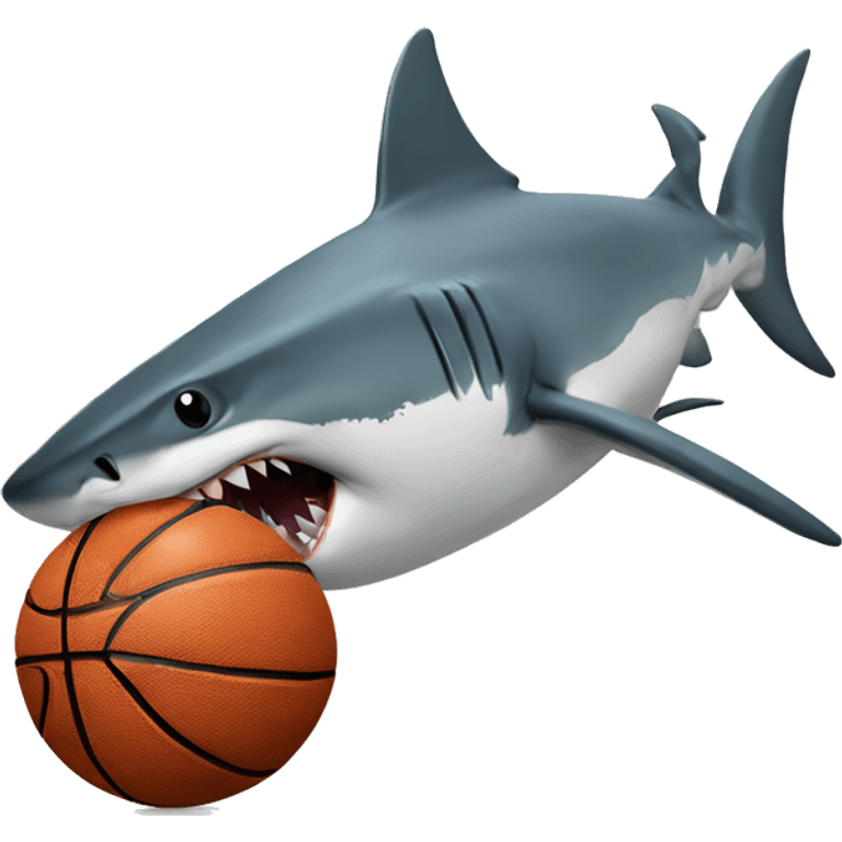 shark eating a basketball emoji