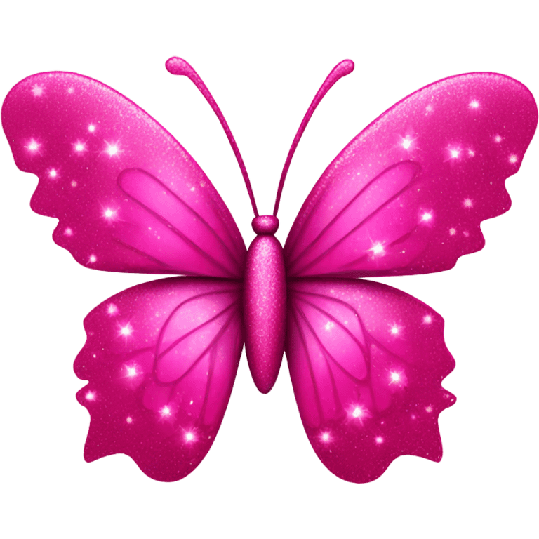 Hot pink large detailed butterfly with sparkles emoji