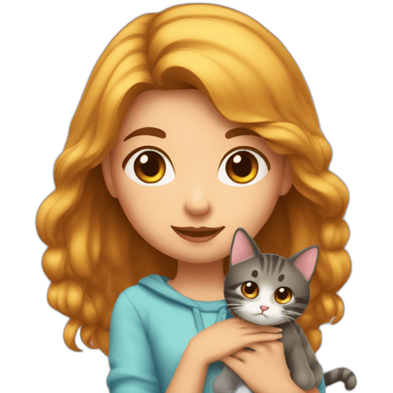 a cute girl with cat emoji