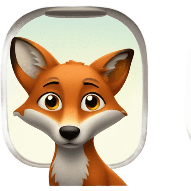 Fox in a plane emoji