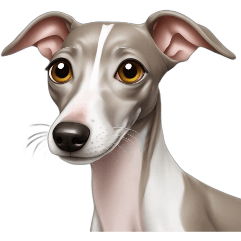 italian greyhound winking with star emoji