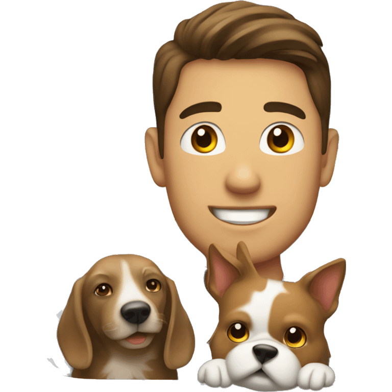 male with pets in car emoji